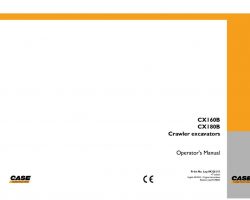 Case Excavators model CX160B Operator's Manual