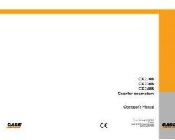 Case Excavators model CX210B Operator's Manual