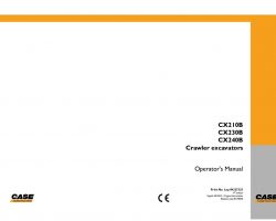Case Excavators model CX240B Operator's Manual