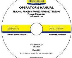 Operator's Manual on CD for New Holland Harvesting equipment model FR9050
