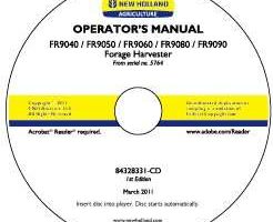 Operator's Manual on CD for New Holland Harvesting equipment model FR9040