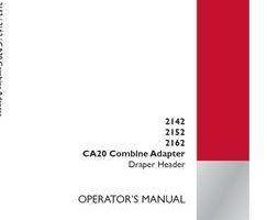Operator's Manual for Case IH Combine model 2142