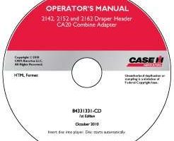 Operator's Manual on CD for Case IH Combine model 2162