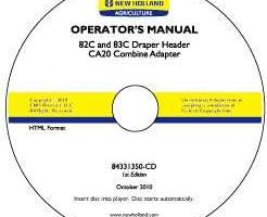 Operator's Manual on CD for New Holland Combine model 83C