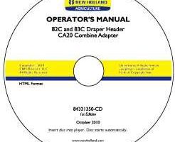 Operator's Manual on CD for New Holland Combine model 82C