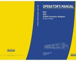 Operator's Manual for New Holland Combine model 83C