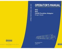 Operator's Manual for New Holland Combine model 82C