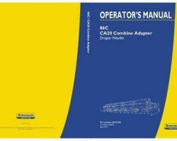 Operator's Manual for New Holland Combine model 86C