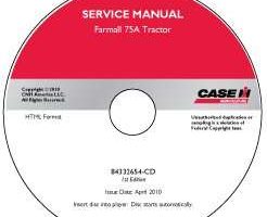 Service Manual on CD for Case IH Tractors model Farmall 65A