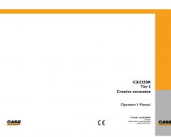 Case Excavators model CX225SR Operator's Manual