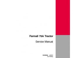 Service Manual for Case IH Tractor model Farmall 75A