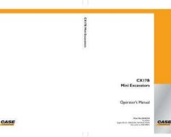 Case Mini excavators model CX17B Operator's Manual