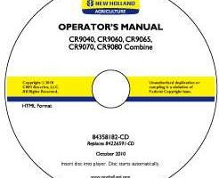 Operator's Manual on CD for New Holland Combine model CR9080