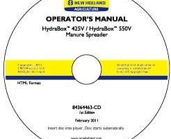 Operator's Manual on CD for New Holland Spreaders model 550V