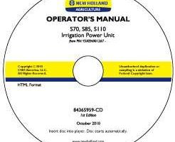 Operator's Manual on CD for New Holland Engines model S110