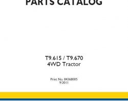 Parts Catalog for New Holland Tractors model T9.615