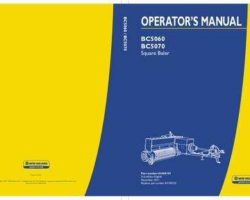 Operator's Manual for New Holland Balers model BC5070