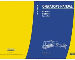 Operator's Manual for New Holland Balers model BC5060