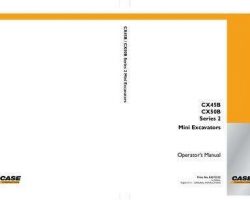 Case Mini excavators model CX50B Operator's Manual