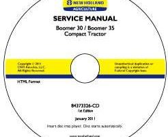 Service Manual on CD for New Holland Tractors model Boomer 30