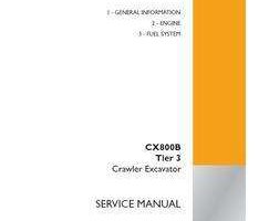 Case Excavators model CX800B Service Manual