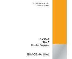 Case Excavators model CX800B Electrical Wiring Diagram Manual