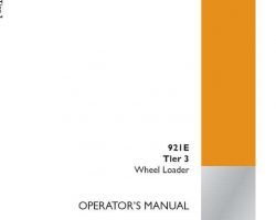 Case Wheel loaders model 921E Operator's Manual