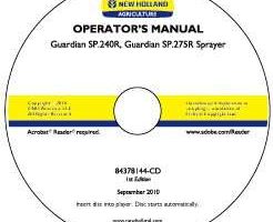 Operator's Manual on CD for New Holland Sprayers model Guardian SP.275R