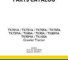 Parts Catalog for New Holland Tractors model TK75MA