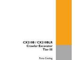 Parts Catalog for Case Loader backhoes model CX210B