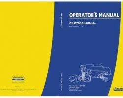 Operator's Manual for New Holland Combine model CSX7050