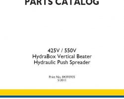 Parts Catalog for New Holland Spreaders model 425V