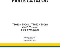 Parts Catalog for New Holland Tractors model T9030