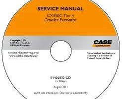 Service Manual on CD for Case Excavators model CX350C