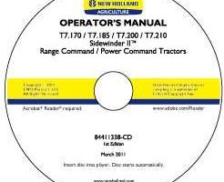 Operator's Manual on CD for New Holland Tractors model T7.185