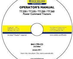 Operator's Manual on CD for New Holland Tractors model T7.250