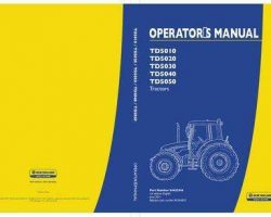 Operator's Manual for New Holland Tractors model TD5050