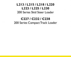 New Holland CE Skid steers / compact track loaders model L225 Complete Service Manual