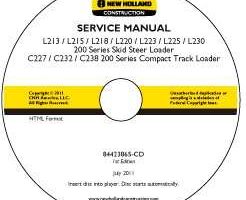 Service Manual on CD for New Holland CE Skid steers / compact track loaders model C238