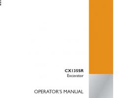 Case Excavators model CX135SR Operator's Manual