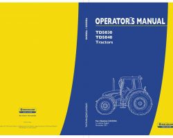 Operator's Manual for New Holland Tractors model TD5030