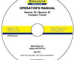 Operator's Manual on CD for New Holland Tractors model Boomer 35