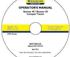 Operator's Manual on CD for New Holland Tractors model Boomer 40