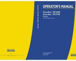 Operator's Manual for New Holland Sprayers model Guardian SP.275R