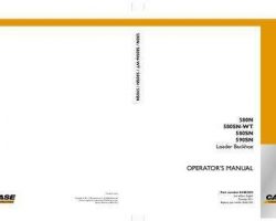 Case Loader backhoes model 580SN WT Operator's Manual