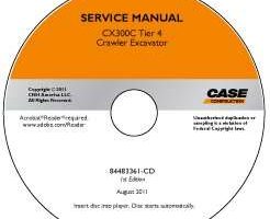 Service Manual on CD for Case Excavators model CX300C