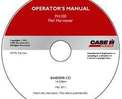 Operator's Manual on CD for New Holland Harvesting equipment model FH100