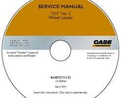 Service Manual on CD for Case Wheel loaders model 721F