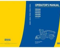 Operator's Manual for New Holland Harvesting equipment model FR9050