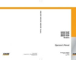 Case Motor graders model 845B Operator's Manual